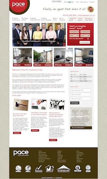 Pace Southend on Sea - Website Design